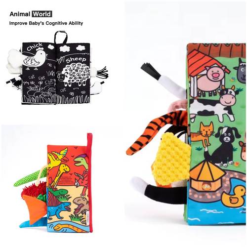 Soft Baby Cloth Book – Animal Tails Theme