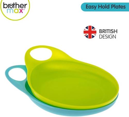 طقم أطباق أطفال سهلة الإمساك من براذر ماكس (قطعتين) – خالي من BPA