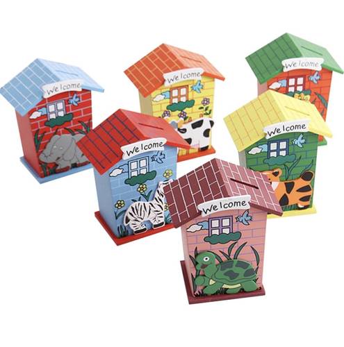 Wooden Welcome Farm House Money Box