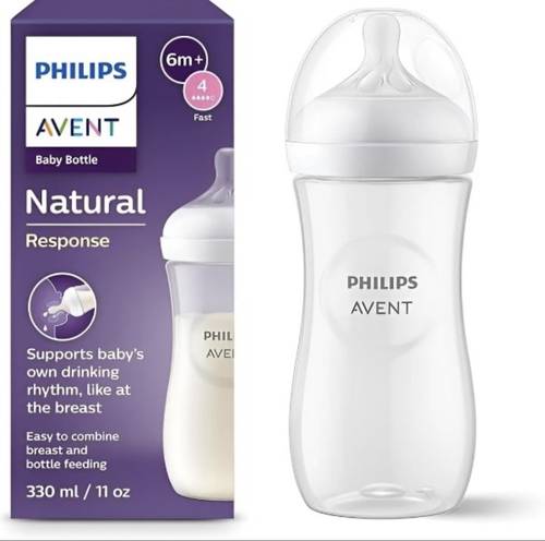Philips Avent Natural Response Baby Bottle 330ml – Fast Flow (6m+)