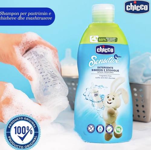 Chicco Sensitive Fragrance-Free Baby Bottle & Dish Cleanser (0m+)300 ML