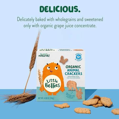Little Bellies Organic Animal Crackers – Toddler Snacks (12M+)