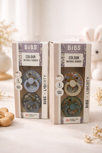 BIBS x Liberty Colour Natural Rubber Pacifier – Round, Size 1 (0+ Months), 2 Pack