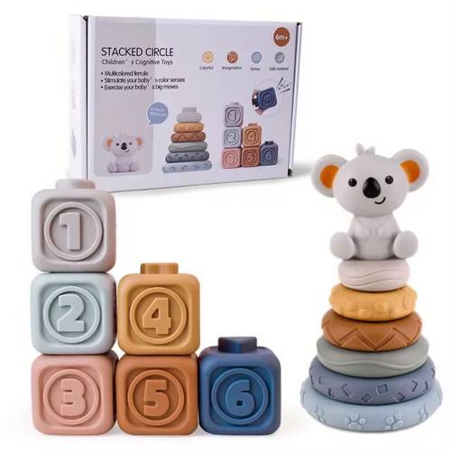 2 in 1 Stacks of Circles & Blocks 12 pcs