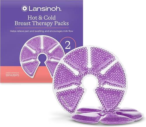 Lansinoh Hot & Cold Breast Therapy Packs – Reusable Pain Relief for Breastfeeding Moms (2 Pack)