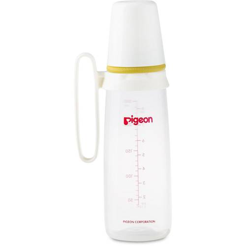 PIGEON SN KPP BOTTLE WHITE W/HANDLE 240ML M 4+M