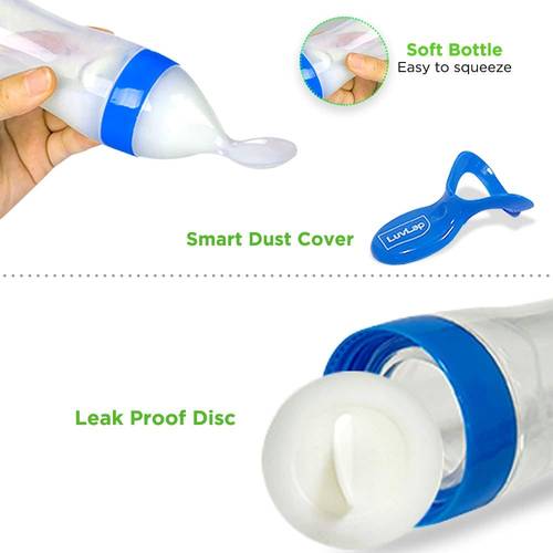 Luv Lap - Silicone Food Feeder Spoon - Blue 90ml