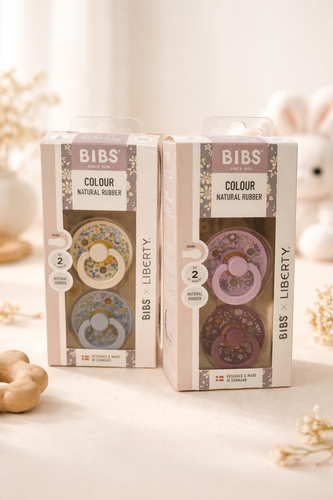 BIBS x Liberty Colour Natural Rubber Pacifier – Round, Size 2 (6+ Months), 2 Pack
