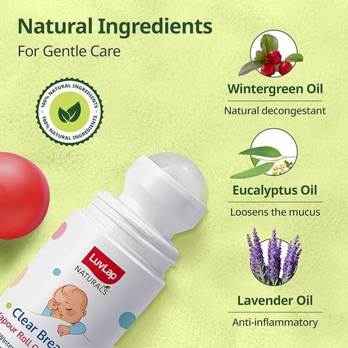 LuvLap Naturals Clear Breathe Vapour Roll-On for Babies (40ml)