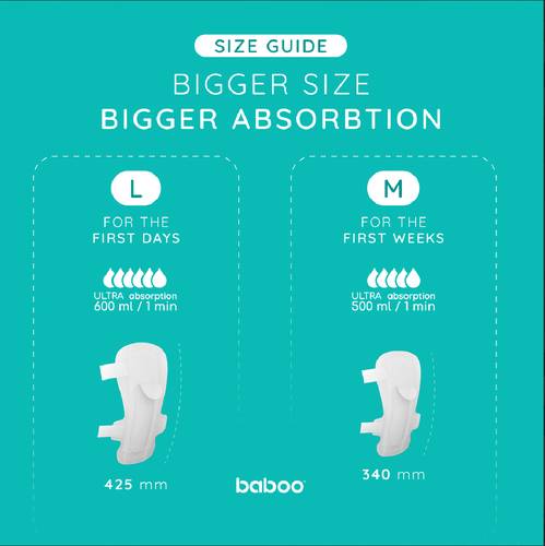 baboo-Postpartum Disposable Maternity Pads - Medium - 10pc