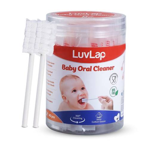 LuvLap Baby Oral Cleaner – Soft Gauze Tongue & Gum Cleaning Sticks (0M+)