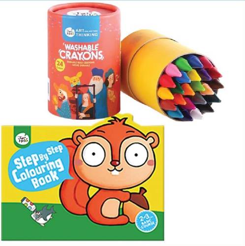 step by step coloring book 2 in 1