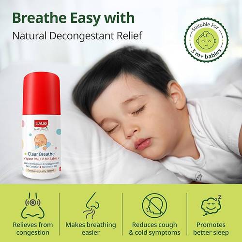 LuvLap Naturals Clear Breathe Vapour Roll-On for Babies (40ml)