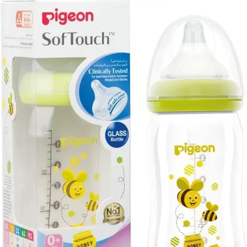 Pigeon SofTouch Glass Baby Bottle 160ml (0+ Months)