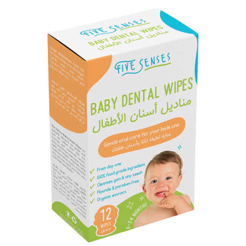 مناديل أسنان الأطفال فايف سينس(12wipies)0-24month