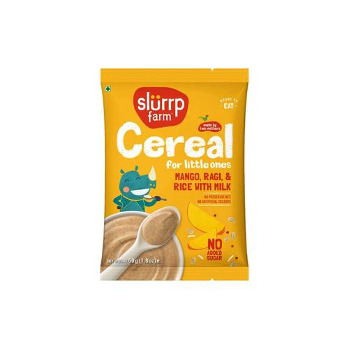 Slurrp Farm Mango, Ragi & Rice Cereal with Milk (No Added Sugar) 50gram