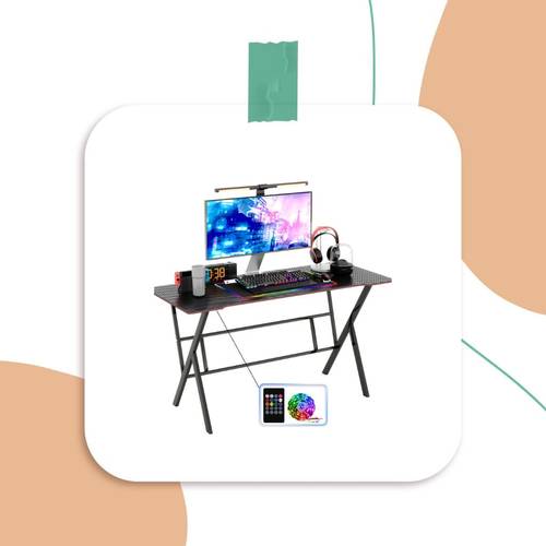 مكتب ألعاب 120*60 سم مزود بشريط LED