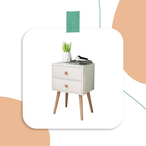 طاولة جانبية بتصميم MDF مع درج وسعة تخزين كبيرة