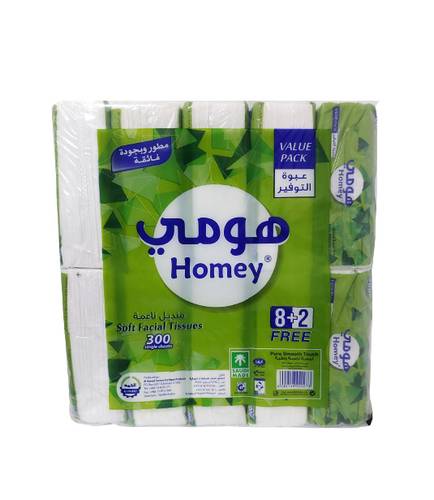 300 منديل ناعم هومي 8 عبوات + 2 مجانا