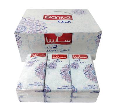 سانيتا كلوب مناديل جيب ناعمه 10 مناديل * 24 باكيت