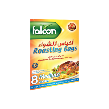 أكياس الشواء حجم وسط 38 * 25 سم , 8 أكياس
