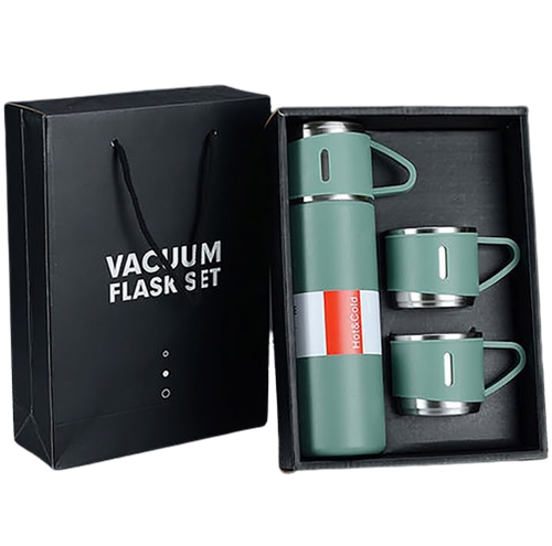 زجاجة ثيرموس مع كوبين اضافيين سعة 500 مل  VACCUUM FLASK SET
