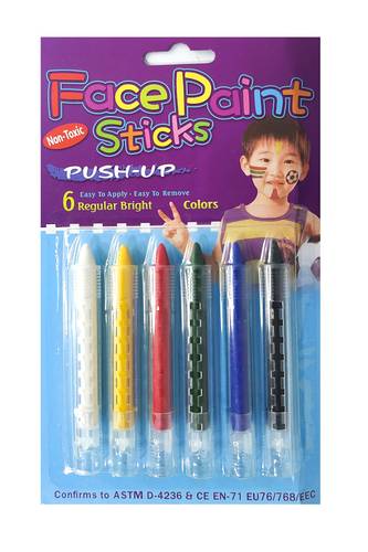 Face Paint Sticks 6 Neon Bright Colors