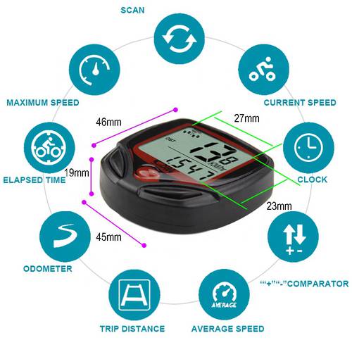Cycle Computer wired for Bicycles – SUNDING SD-563C