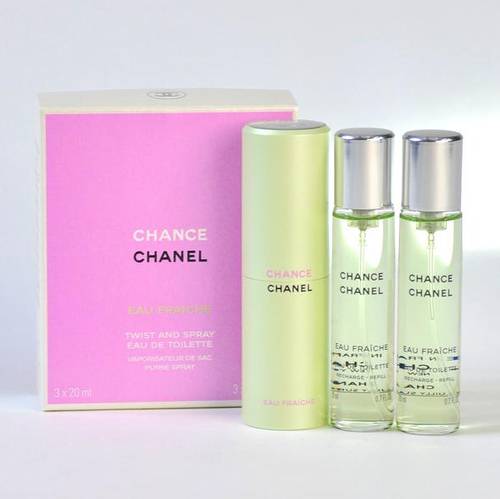 Chanel Chance Eau Fraiche Twist & Spray Eau De Toilette For Women, 3 x 20 ml