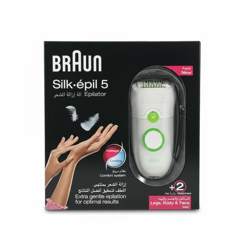 Braun Silk-épil 5 Epilator for Legs, Body & Face with 2 Heads/Caps