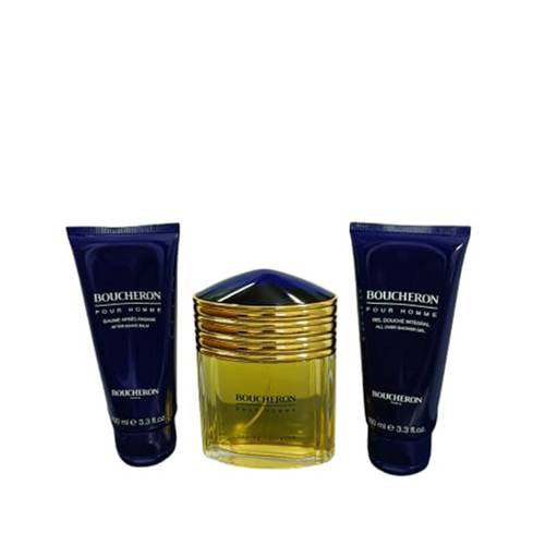 عطر بوشرون للرجال أو دي تواليت ، 100 مل مع بلسم ما بعد الحلاقة ، 100 مل بالإضافة إلى جل الاستحمام ، 100 مل