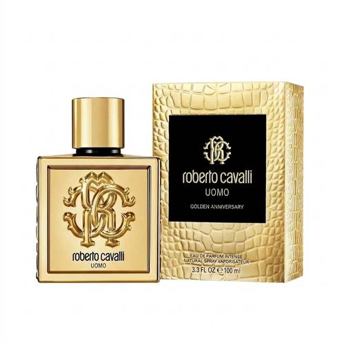 عطر روبرتو كافالي أومو غولدن أنيفيرساري للرجال - أو دو بارفان إنتنس، 100 مل