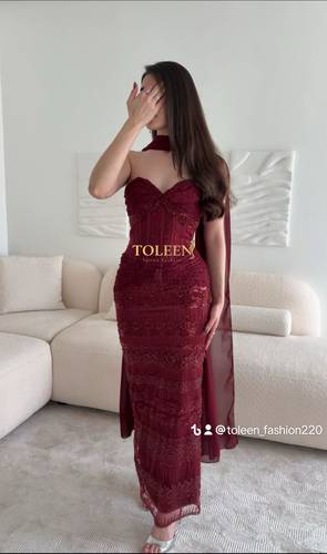 فستان اليسا سهره - (XXXL) الصدر:١٠٢سم , الخصر:٩١سم