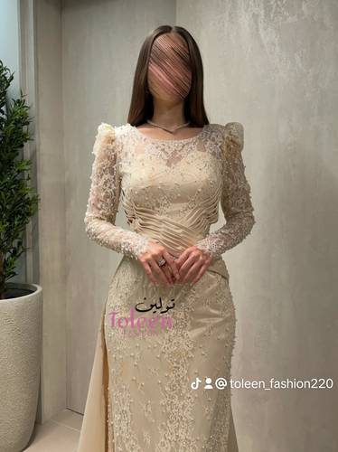 فستان دانتيل شك لولو فاخر - (XXXL) الصدر:١٠٢سم , الخصر:٩١سم