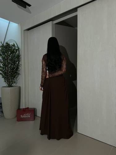 فستان ميار موكا - (XXXL) الصدر:١٠٢سم , الخصر:٩١سم