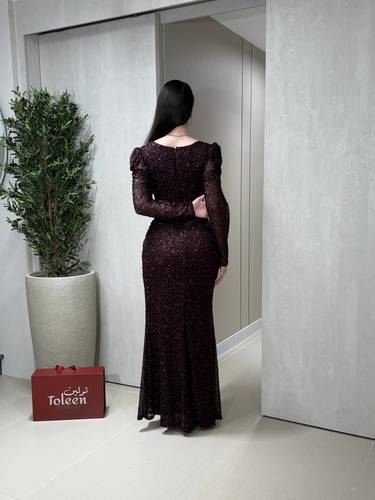 فستان غيدا /موف - (XXXL) الصدر:١٠٢سم , الخصر:٩١سم