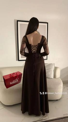 فستان عنود موكا 🤎 - (XXXL) الصدر:١٠٢سم , الخصر:٩١سم