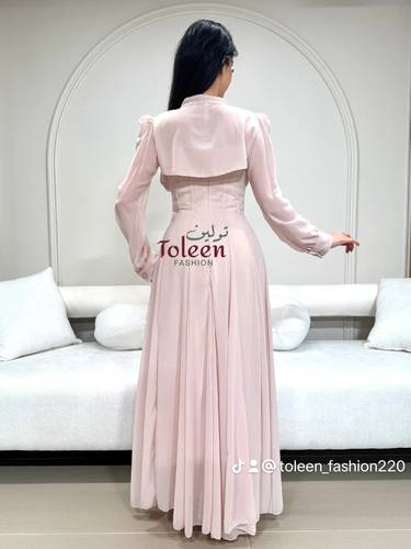 فستان سهرة طويل ناعم - (XXXL) الصدر:١٠٢سم , الخصر:٩١سم