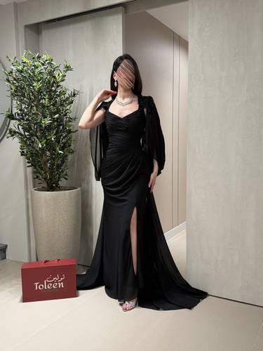فستان سهره اسود 🖤 - (XXXL) الصدر:١٠٢سم , الخصر:٩١سم