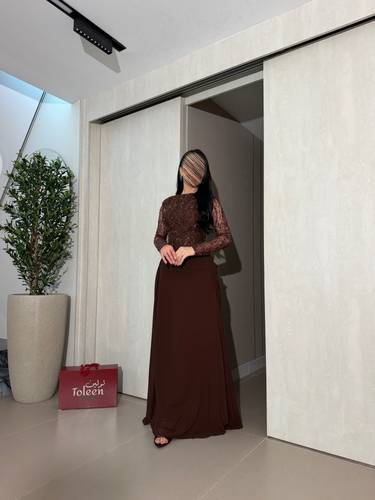 فستان ميار موكا - (XXXL) الصدر:١٠٢سم , الخصر:٩١سم
