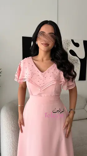 فستان روزان - (XXXL) الصدر:١٠٢سم , الخصر:٩١سم