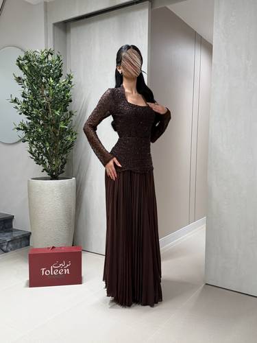 فستان ارجوان /موكا - (XXXL) الصدر:١٠٢سم , الخصر:٩١سم
