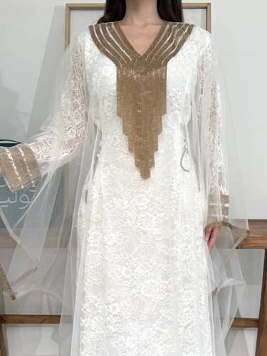 جلابيه خليجي - (XXXL) الصدر:١٠٢سم , الخصر:٩١سم