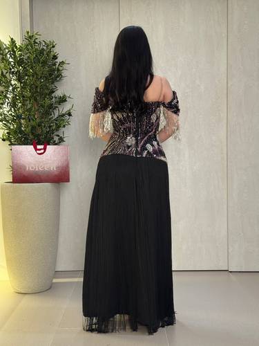 فستان رنيم هدب - (XXXL) الصدر:١٠٢سم , الخصر:٩١سم