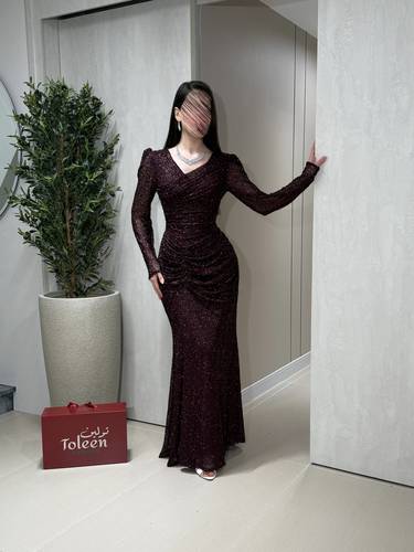 فستان غيدا /موف - (XXXL) الصدر:١٠٢سم , الخصر:٩١سم