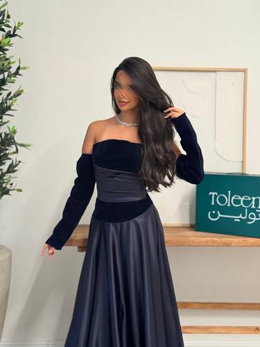 فستان اليان كحلي - (XXXL) الصدر:١٠٢سم , الخصر:٩١سم