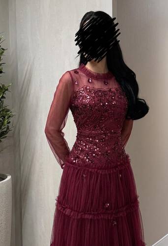 فستان هنادي كم طويل ❤ - (XXXL) الصدر:١٠٢سم , الخصر:٩١سم