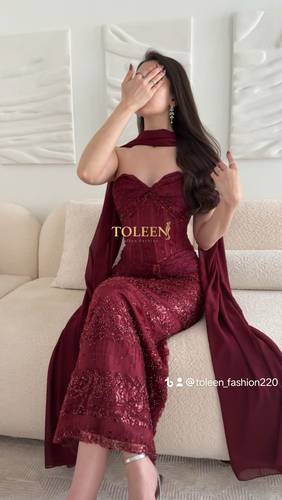 فستان اليسا سهره - (XXXL) الصدر:١٠٢سم , الخصر:٩١سم