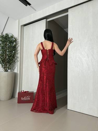 فستان سهره شك لولو وكريستال - (XXXL) الصدر:١٠٢سم , الخصر:٩١سم