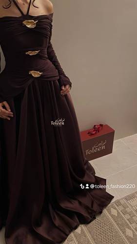 فستان لآتينا 🤎 - (XXXL) الصدر:١٠٢سم , الخصر:٩١سم